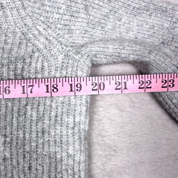Madewell Sweater Womens XS Gray Bell Sleeve Pullover Merino Wool Blend Crew - Picture 8 of 10